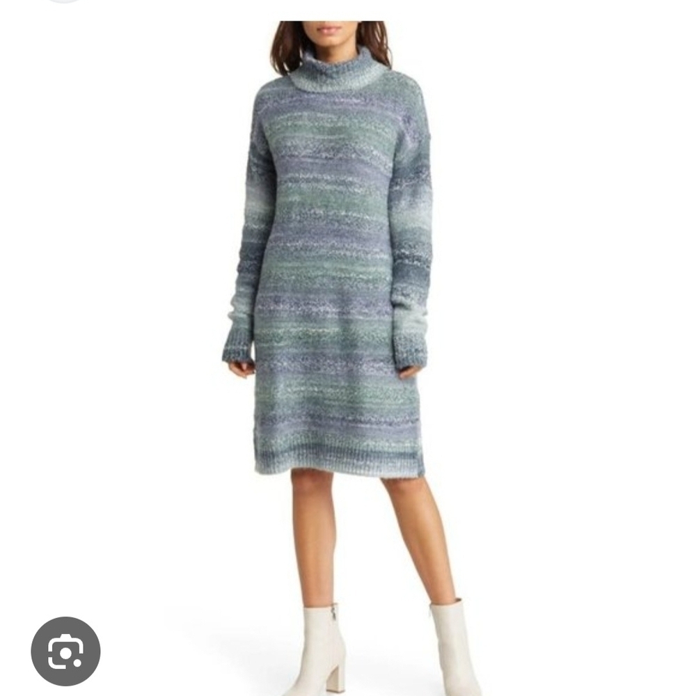 NWT Caslon Blue and Green Knit Sweater Dress